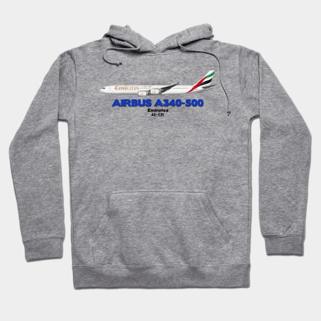Airbus A340-500 - Emirates Hoodie by TheArtofFlying